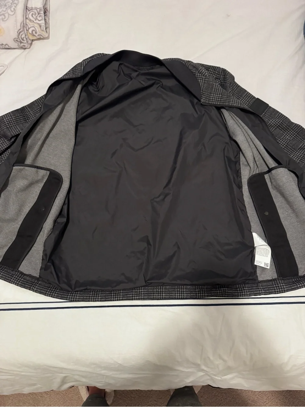 Hugo Boss Black & Gray Glen Plaid Zip Bomber Jacket